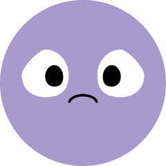 Sad cartoon emotion icons. Flat design illustration.	