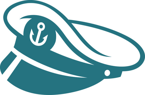 Boat captain hat logo. Sailor symbol. Navy sign