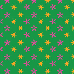 Random star pattern with green background