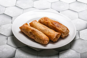 Traditional crispy fried stuffed springroll
