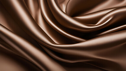 Brown stain silk fabric texture with intricate folds 