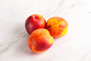 Ripe sweet juicy fresh red nectarines
