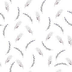 Beautiful watercolor seamless pattern with  leaves.