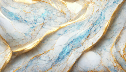 Fototapeta premium Abstract marble textured background. Fluid art modern wallpaper. Marbe white and light blue surface