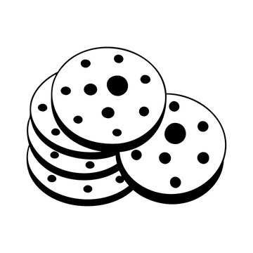 recommend clip art: Black silhouette cookie icon and vector illustration