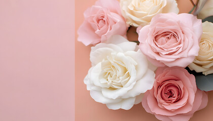 Fototapeta premium A solid color, like beige or soft pink, that provides a clean and unintrusive backdrop.