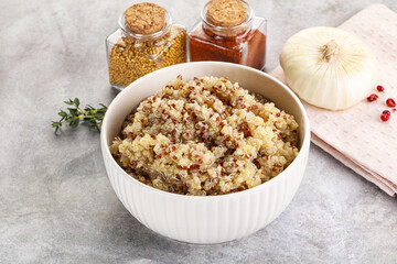 Vegan cuisine - boiled quinoa cereal