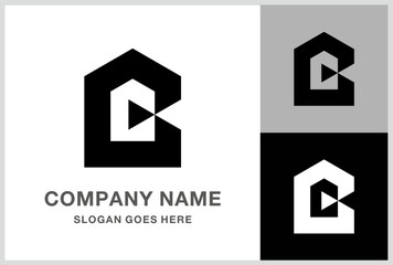 Monogram Letter B Building House Business Company Stock Vector Logo Design Template