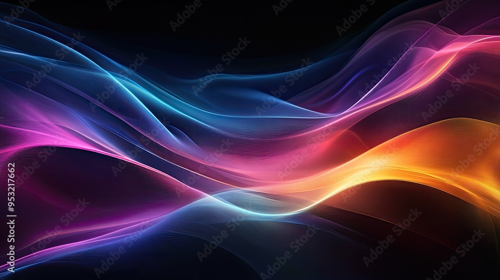 Poster a luminous abstract background with smooth, flowing lines of color and soft transitions, creating a 