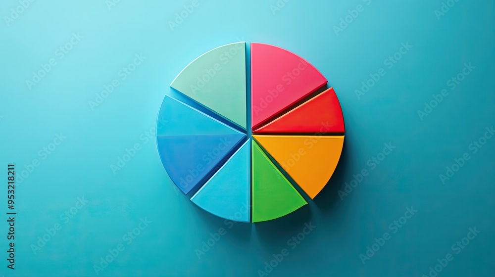 Poster a pie chart with bold colors and labels, perfect for illustrating data distribution