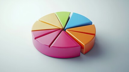 Fototapeta premium A pie chart with labeled segments, perfect for illustrating market share and business insights
