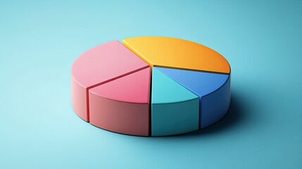 Obraz premium A pie chart with labeled segments, perfect for illustrating market share and business insights