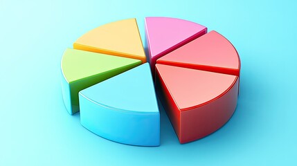 Obraz premium A pie chart with labeled segments, perfect for illustrating market share and business insights