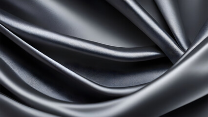 An abstract composition of grey stain silk fabric with intricate folds 