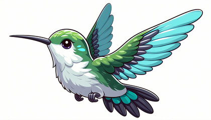 Obraz premium Hummingbird against white background 