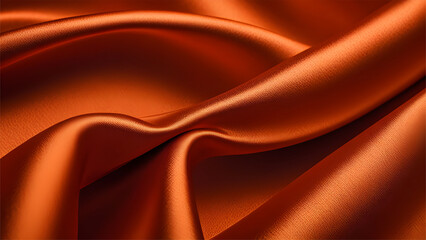 Vibrant orange stain silk fabric background 