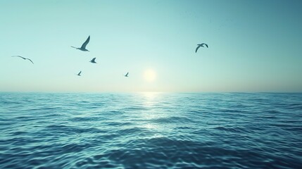 Fototapeta premium birds flying over the sky wallpaper