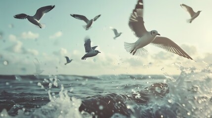 Obraz premium birds flying over the sky wallpaper