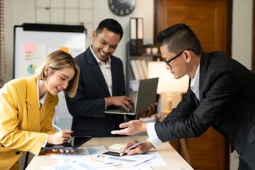 Asia business meeting   consultations of business people in the company's meeting room. 