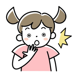 驚く女の子の上半身