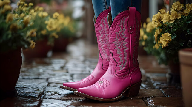 Hot pink cowgirl boots hot sale