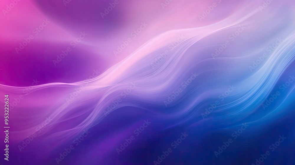 Poster vibrant color gradients blending from purple to blue, creating a smooth, abstract background with de