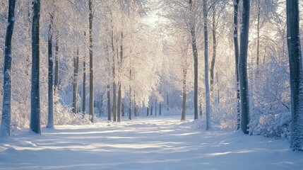 Obraz premium Snowy winter woods.