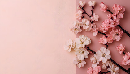 Obraz premium A solid color, like beige or soft pink, that provides a clean and unintrusive backdrop.