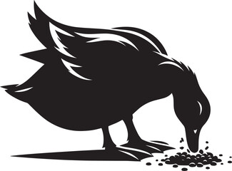 Duck Silhouette isolated on white background Minimalist duck vector illustration