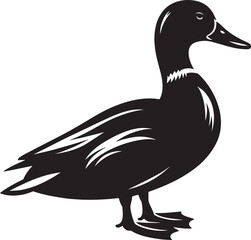 Duck Silhouette isolated on white background Minimalist duck vector illustration