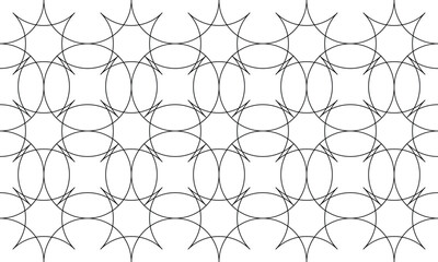 Fototapeta premium Seamless geometric pattern with stars. Monochrome vector abstract design. Background for textile, fabric and wrapping.