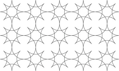 Obraz premium Seamless geometric pattern with stars. Monochrome vector abstract design. Background for textile, fabric and wrapping.