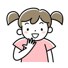 笑顔の女の子の上半身