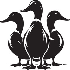 Duck Silhouette isolated on white background Minimalist duck vector illustration