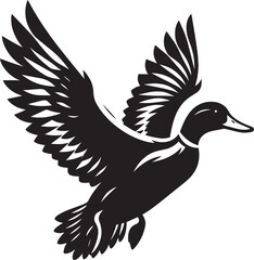 Duck Silhouette isolated on white background Minimalist duck vector illustration
