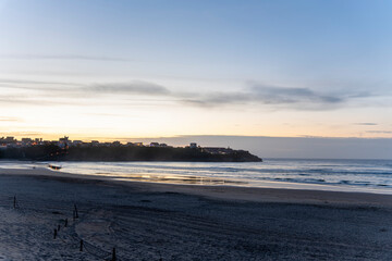La Concha beach by sunset Suances coast Cantabria Spain