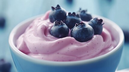 Reduced-fat blueberry yogurt.