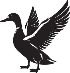 Duck Silhouette isolated on white background Minimalist duck vector illustration