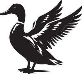 Duck Silhouette isolated on white background Minimalist duck vector illustration