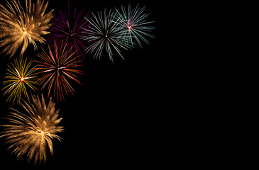 Fototapeta premium Vibrant Fireworks Display Against Night Sky