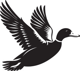 Duck Silhouette isolated on white background Minimalist duck vector illustration