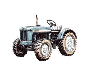 Vintage tractor hand drawn sketch in doodle style. Vector illustration design.