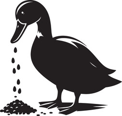 Duck Silhouette isolated on white background Minimalist duck vector illustration