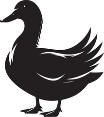 Duck Silhouette isolated on white background Minimalist duck vector illustration