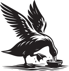 Duck Silhouette isolated on white background Minimalist duck vector illustration