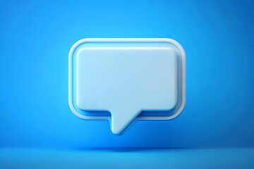 Fototapeta premium 3D Rendered White Speech Bubble On Blue Background.