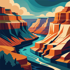 Naklejka premium landscape with mountains