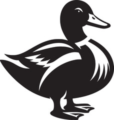 Duck Silhouette isolated on white background Minimalist duck vector illustration