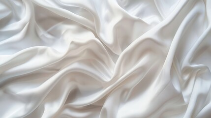 Obraz premium White Silk Fabric Draped Background.