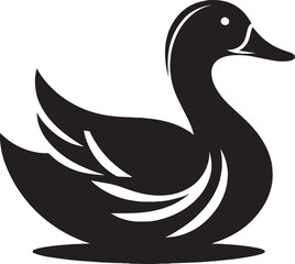 Duck Silhouette isolated on white background Minimalist duck vector illustration